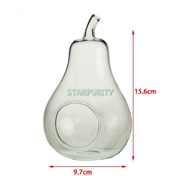 Apple Pear Glass Flower Plant Pebble Vase Dinner Candlestick Home