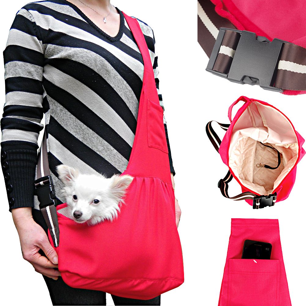 Red Oxford Cloth Dog Sling Carrier Tote Bag Cat Pet Single Shoulder Pouch S/M/L eBay